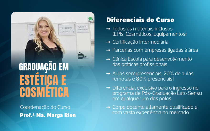 Imagem da pagina Sobre da Graduação: Curso Superior de Tecnologia em Estética e Cosmética